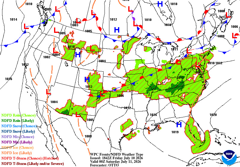 12-hour surface prognostic chart